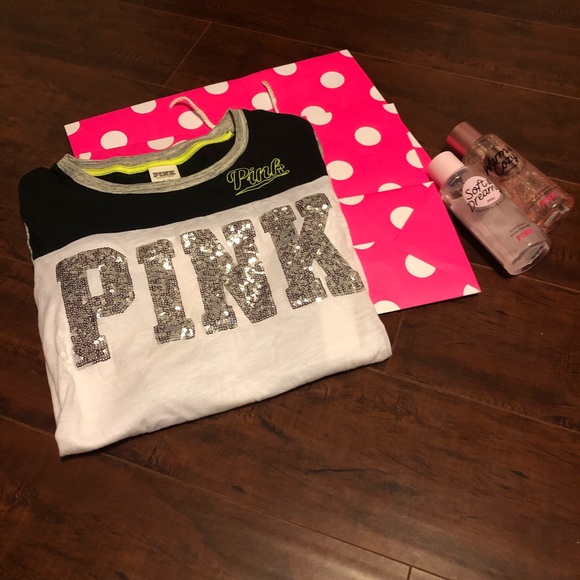❌ SOLD ❌ Victoria Secret Pink Baseball Tee - Picture 2 of 7